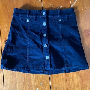 Blue Corduroy button-up skirt